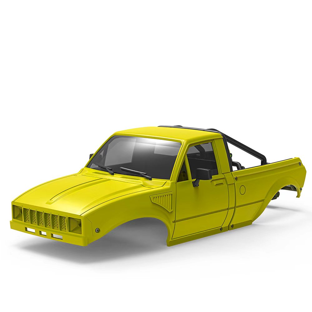 Pickup Hard Body Shell with Bed Rack Yellow for 1/24 RC Crawler Axial SCX24