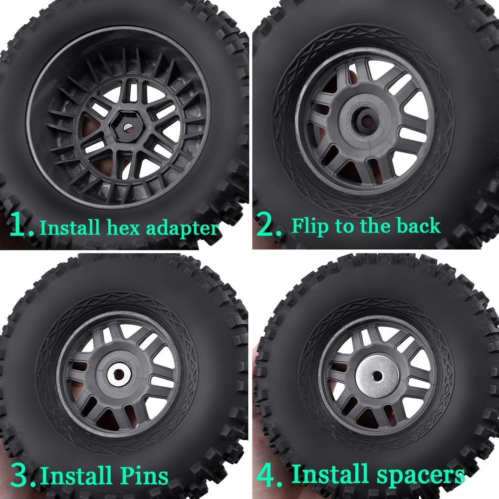 Powerhobby Aluminum 14mm to 17mm Wheel Hex Hub Adapters (4)