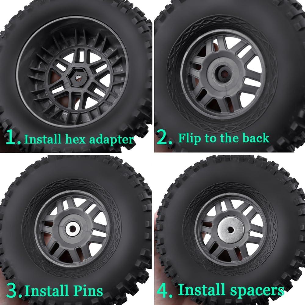 Powerhobby Aluminum 14mm to 17mm Wheel Hex Hub Adapters (4)