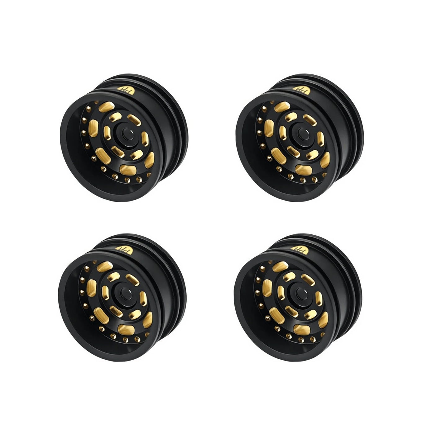 Powerhobby Brass 0.7" Wheels 3.6mm Offset / Tires (4) Axial SCX30