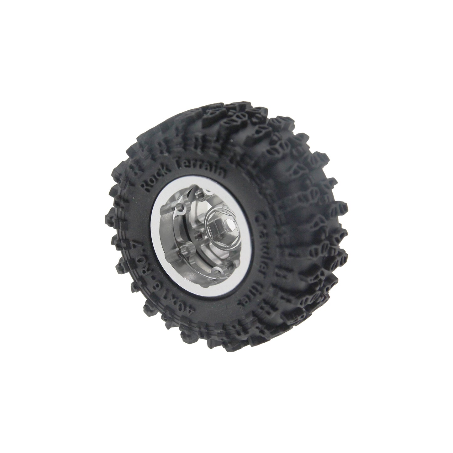 Powerhobby Axial SCX30 0.7" Brass Wheels / Tires (4) Silver Type A