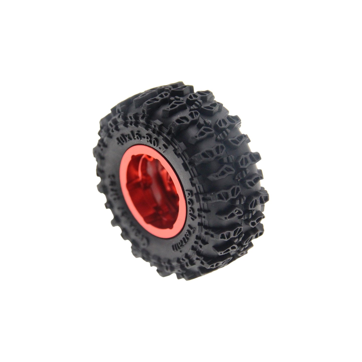 Powerhobby Axial SCX30 0.7" Brass Wheels / Tires (4) Red Type A