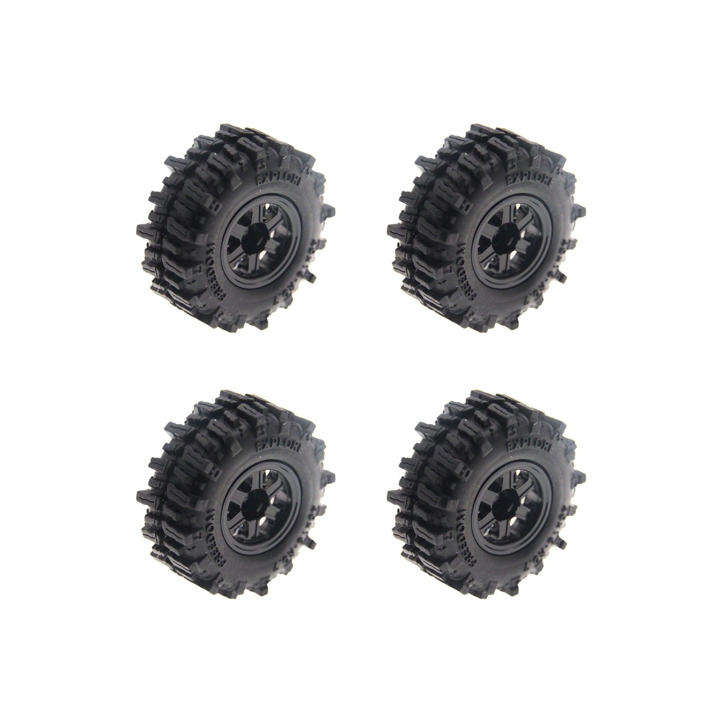 Powerhobby Axial SCX30 0.7" Brass Wheels / Tires (4) Black Type B