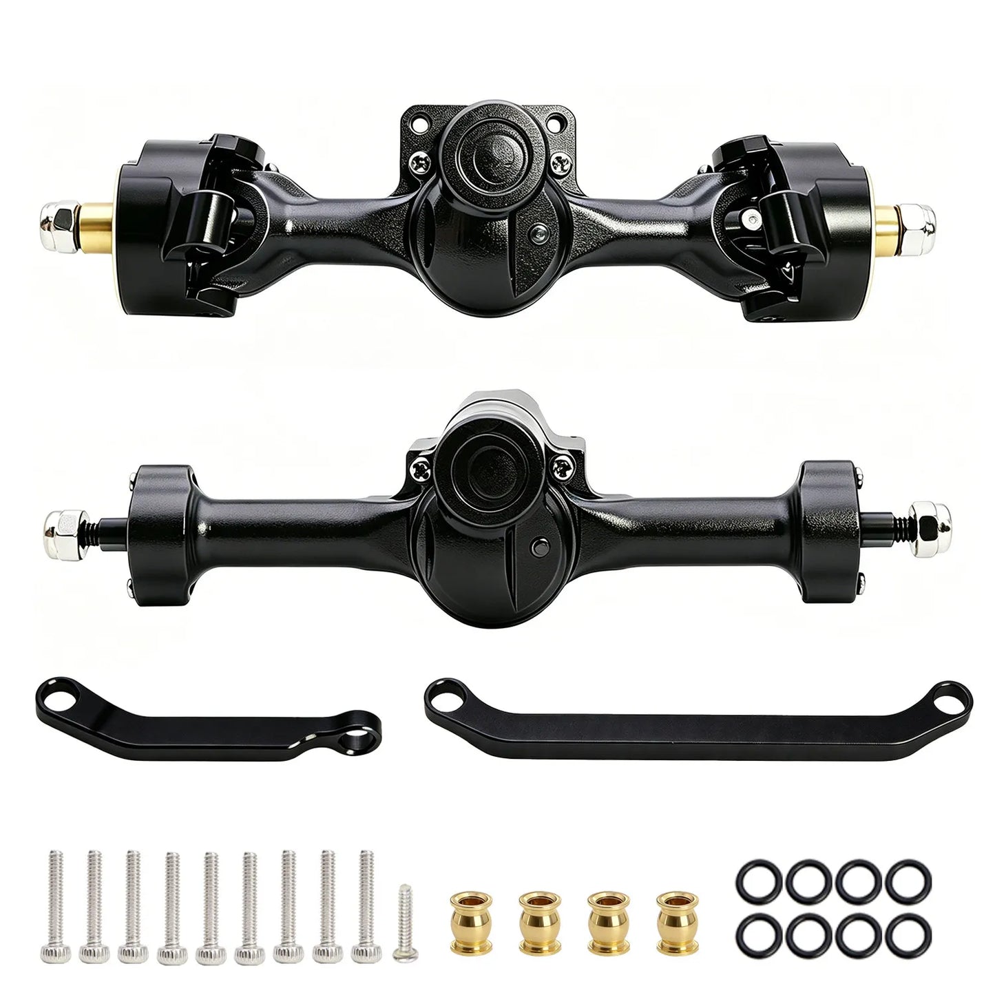 Powerhobby Axial SCX30 Front + Rear Aluminum Complete Axles Black.