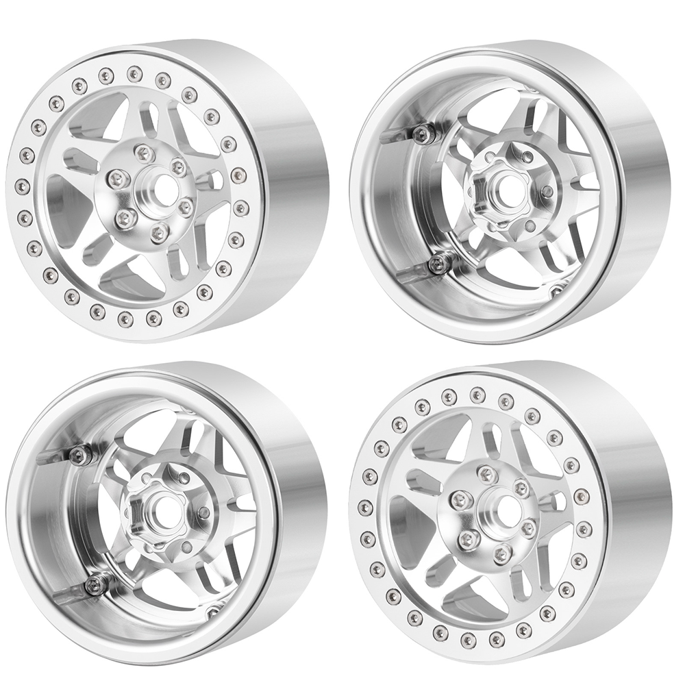 Powerhobby 2.2" Aluminum Wheels Silver (4) 1/10 Rock Crawler.