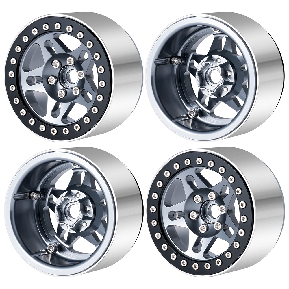 Powerhobby 2.2" Aluminum Wheels Grey (4) 1/10 Rock Crawler.