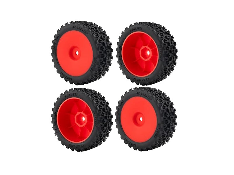 Arrma Typhon Grom Mounted Tires / Wheels (4) Red