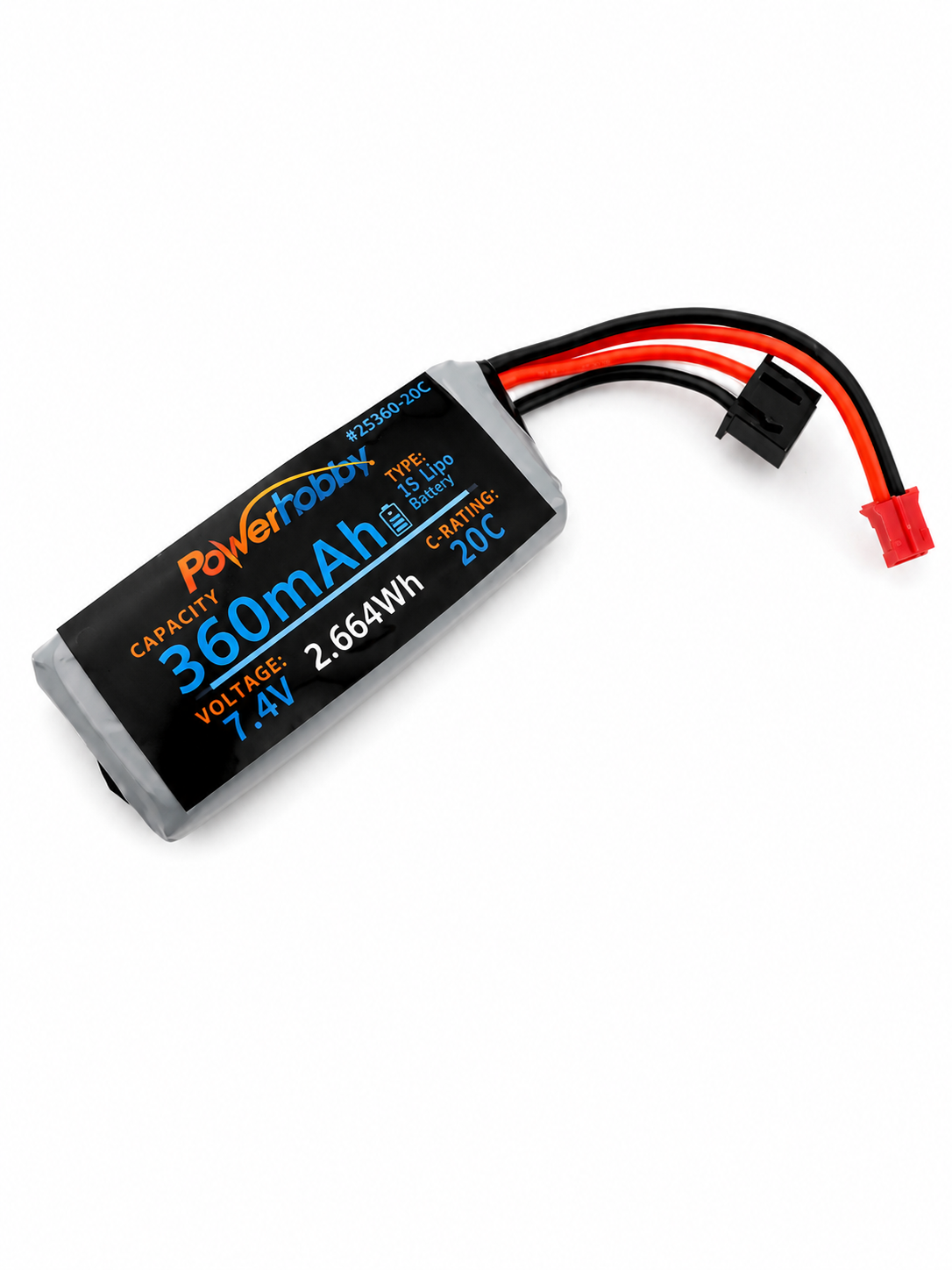 Powerhobby Axial SCX30 7.4V 2S 360mAh LiPo Battery + Aluminum Mount