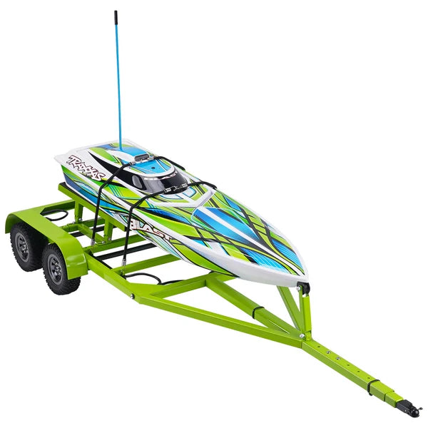 Powerhobby 1/10 Adjustable Metal RC Boat Trailer w/ LED Lights Green