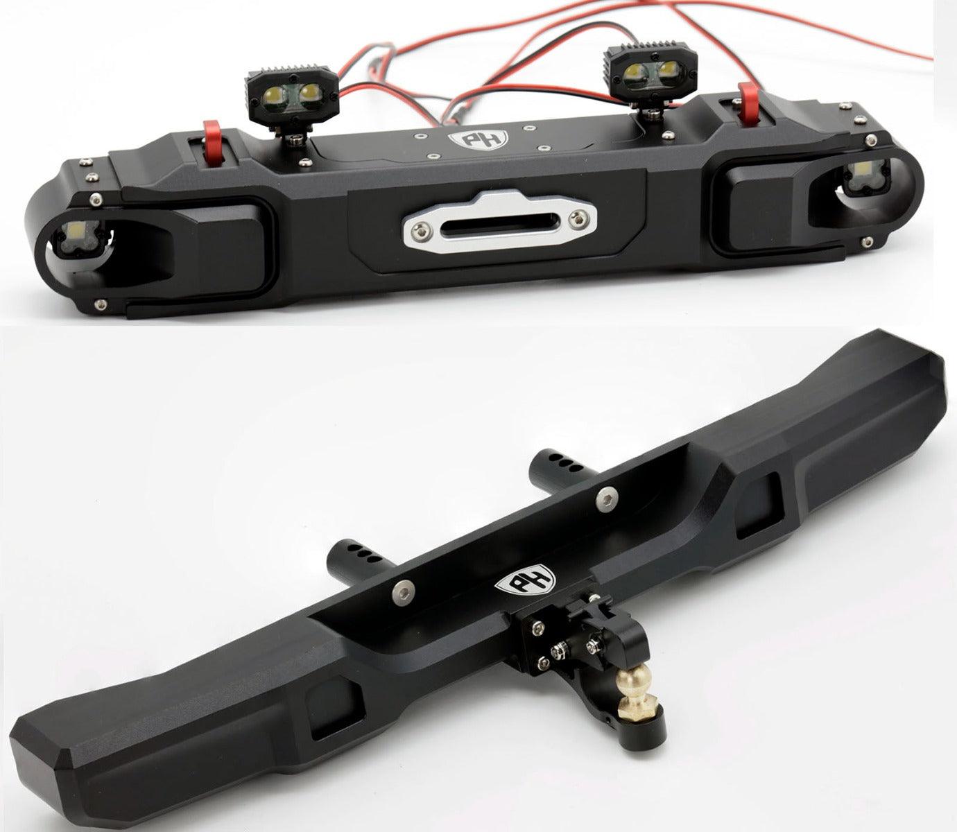 Powerhobby Axial SCX6 Jeep CNC Aluminum Front & Rear Bumpers with Lights - PowerHobby