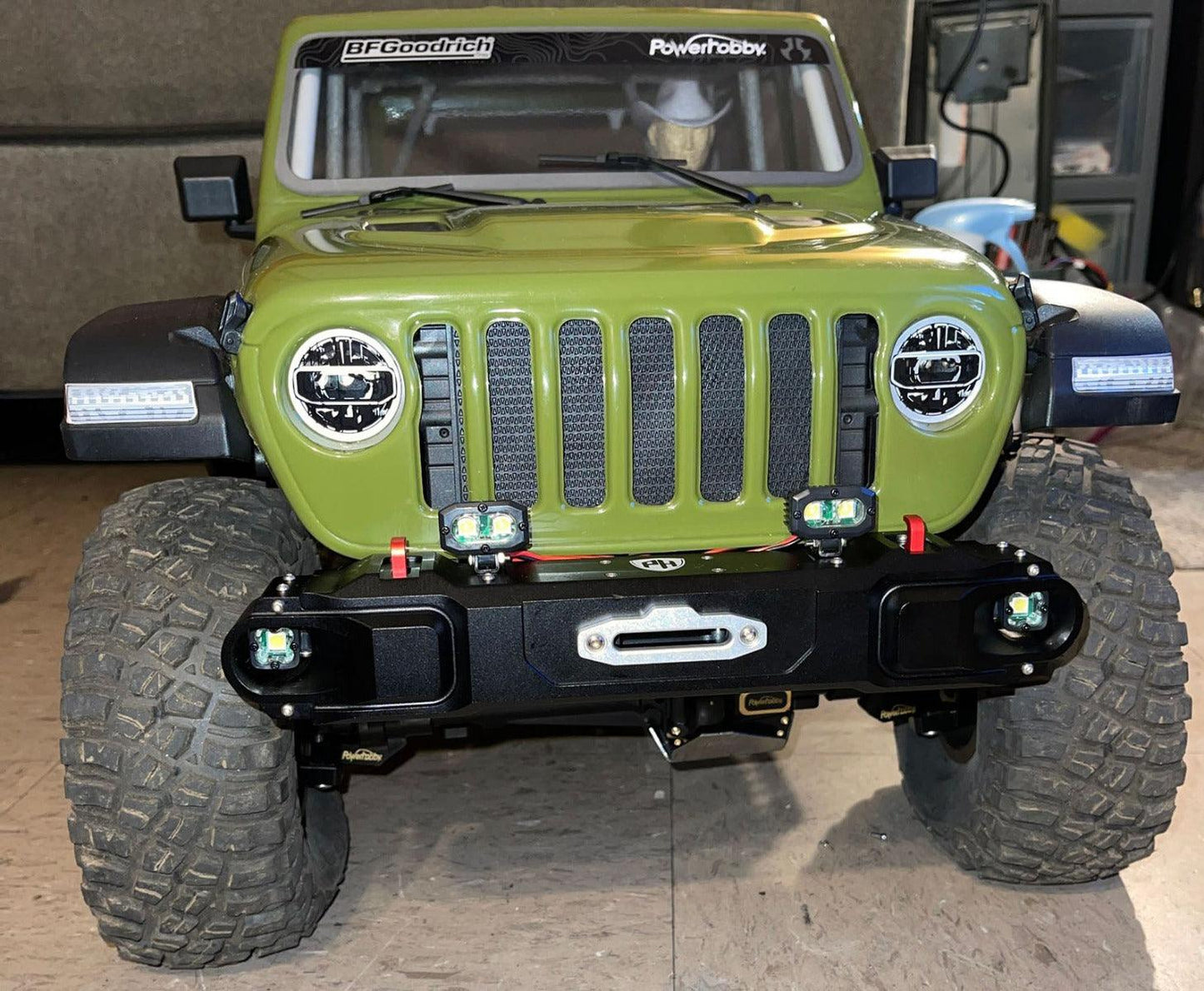 Powerhobby Axial SCX6 Jeep CNC Aluminum Front & Rear Bumpers with Lights - PowerHobby