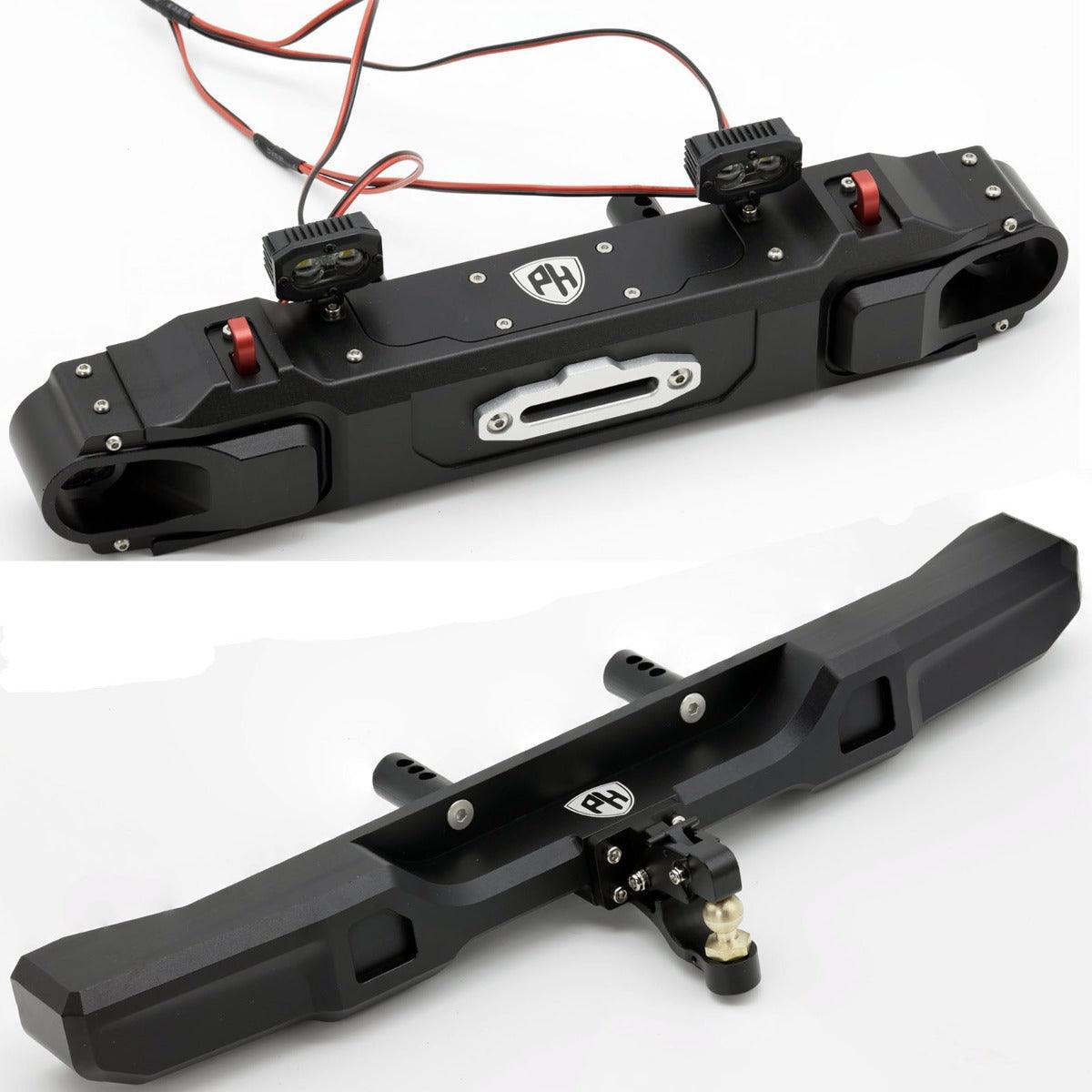 Powerhobby Axial SCX6 Jeep CNC Aluminum Front & Rear Bumpers with Lights - PowerHobby