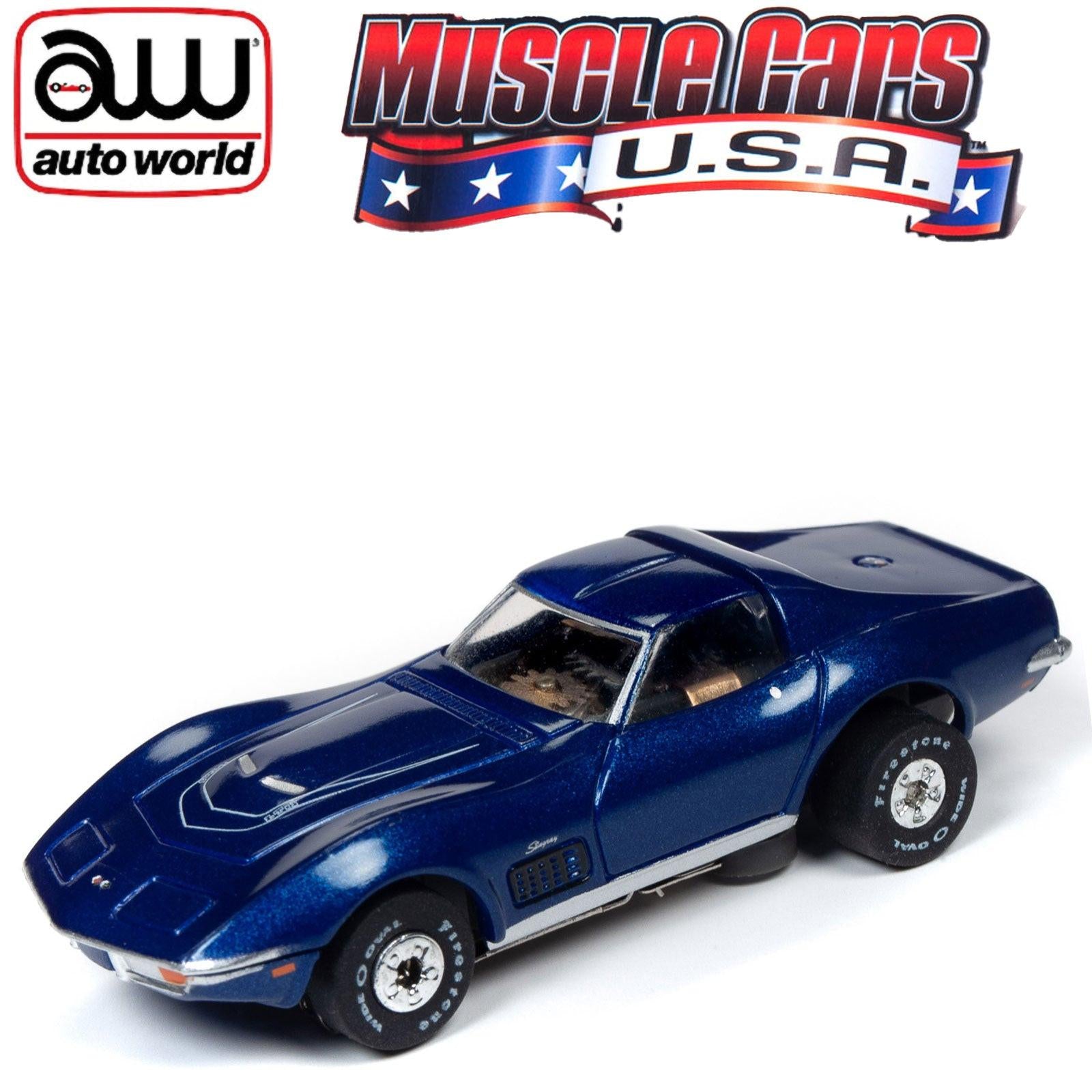 AFX-tras Aurora HO Chevy Corvette Body – Candy Blue, Fits AFX Chassis (Reproduction)