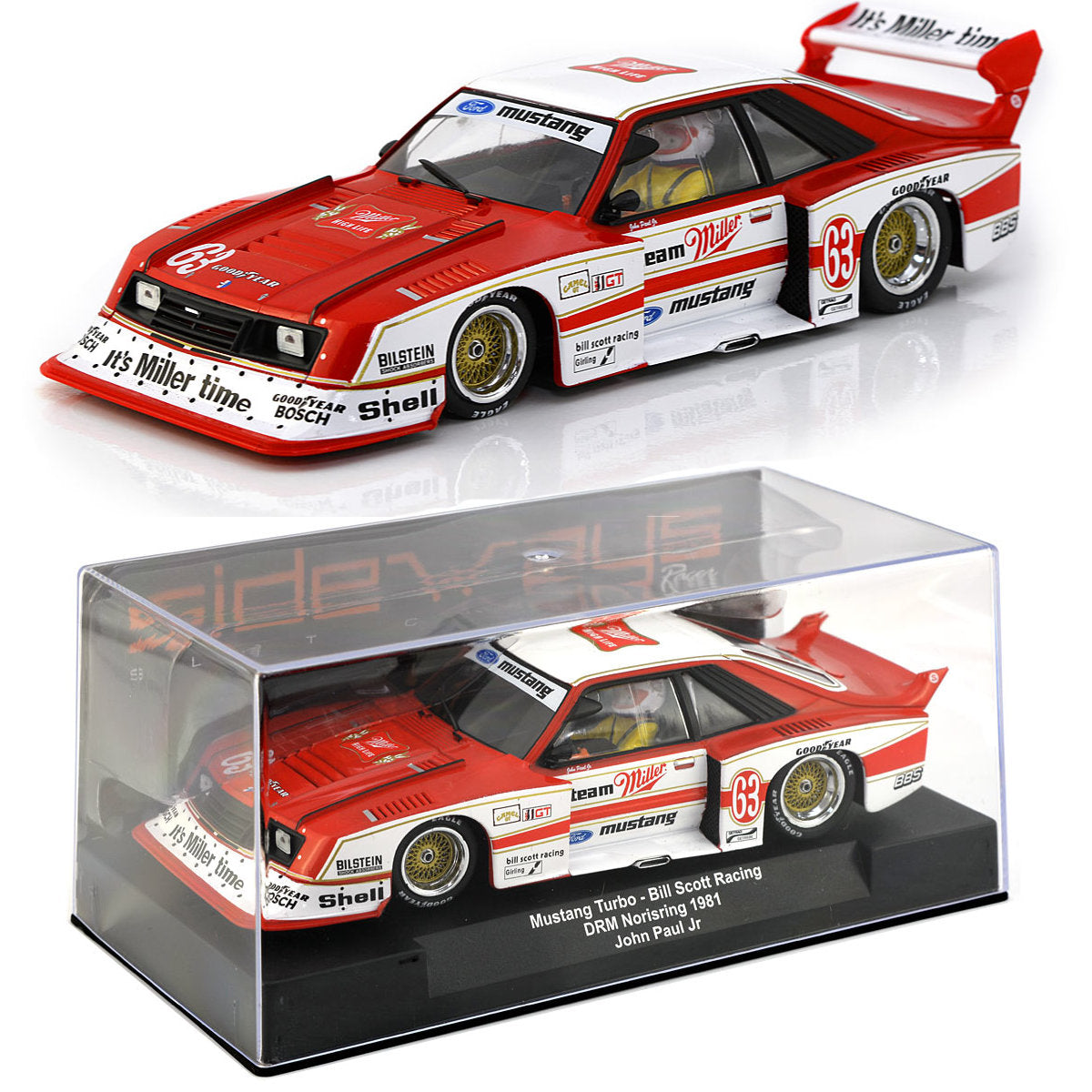 Racer Sideways Ford Mustang Turbo Team Miller 1/32 Slot Car SW66 DRM Norisring 1981