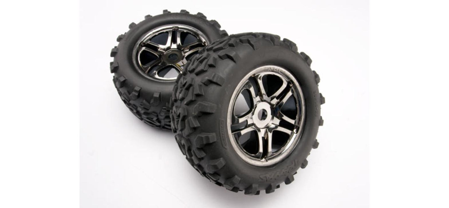Traxxas 4983A Tires Wheels SS Black Chrome