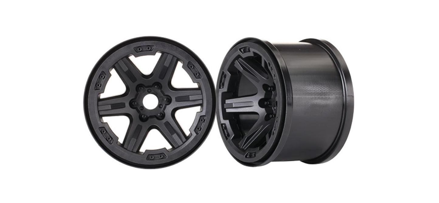 Traxxas 8671 Wheels 3.8 Black Splined