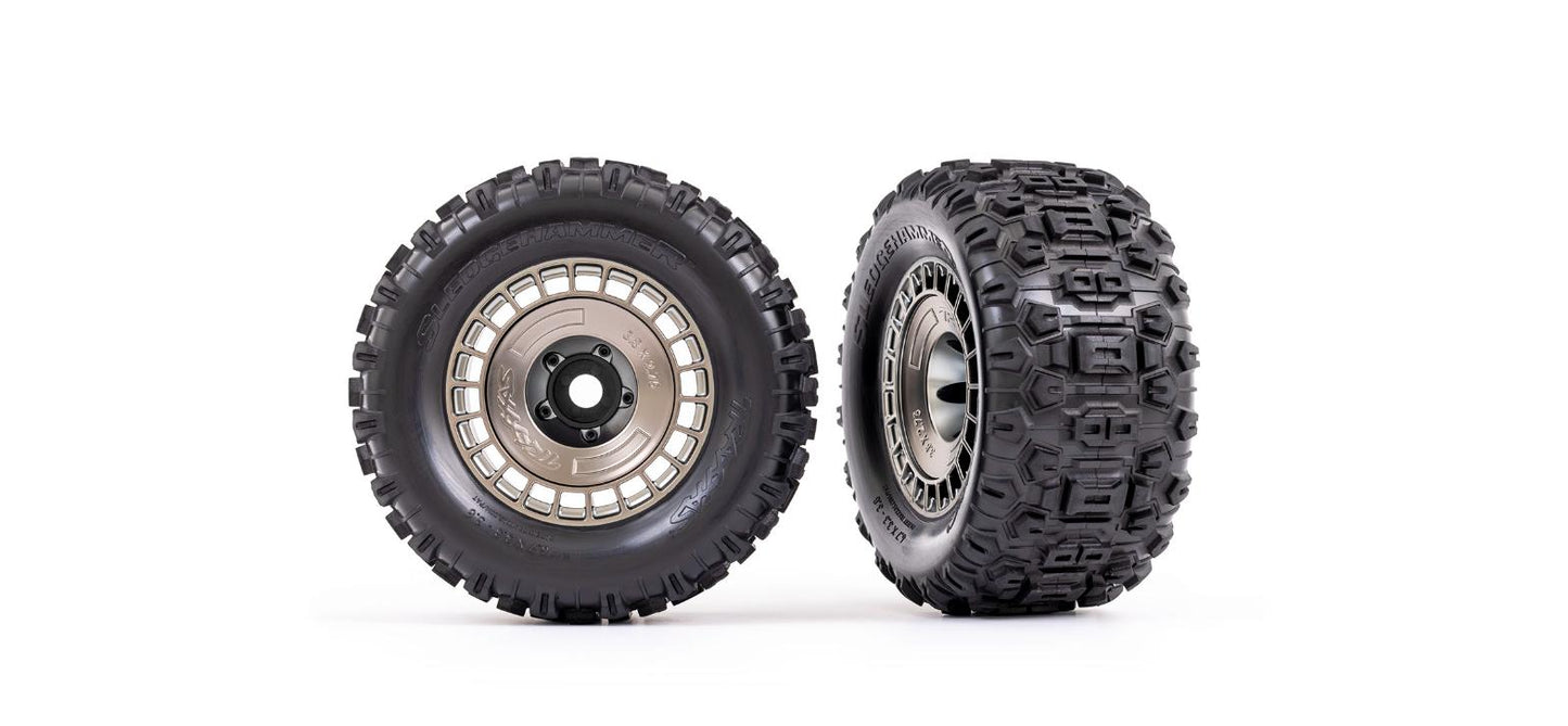 Traxxas 9572A Tires Wheels Sledgehammer Satin Chrome