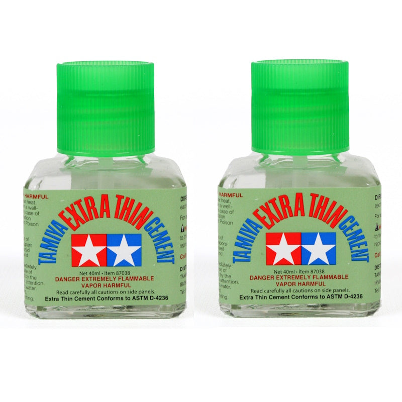 X2 - Tamiya 87038 Extra Thin Cement 40 ml - Plastic Model Cement