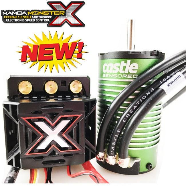 Castle Creations Mamba Monster X 1/8 WP ESC + Sensored 1512-2650KV Motor COMBO - PowerHobby