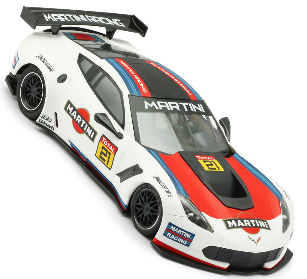 NSR Corvette C7R Martini Racing White EVO3 Anglewinder Slot Car 1/32 - PowerHobby
