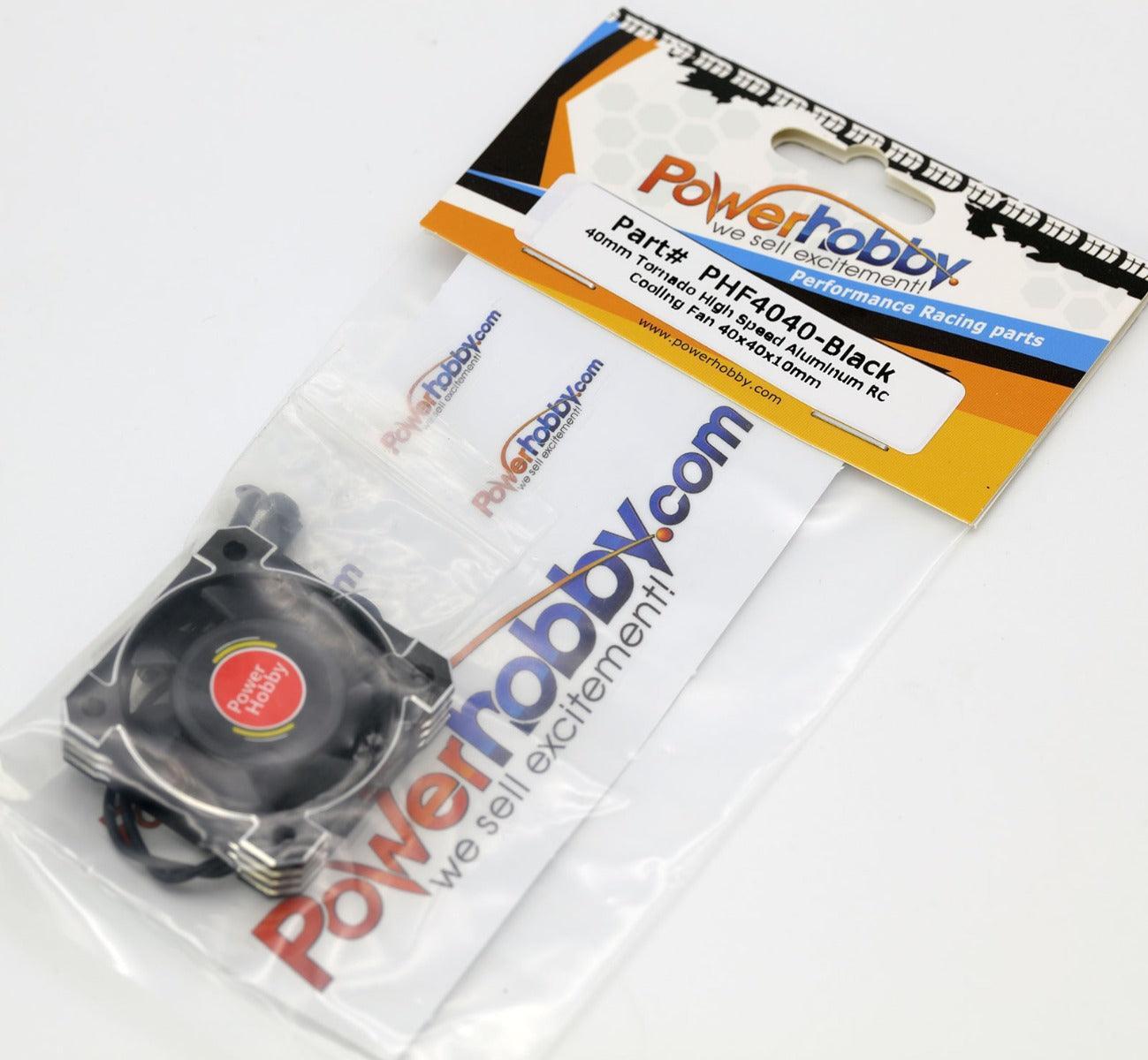 Powerhobby 40mm Tornado High Speed Aluminum RC Cooling Fan Black - PowerHobby