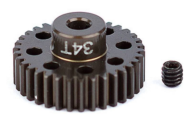 Associated 1352 Aluminum Pinion Gear 34T 48P 1/8 Shaft SC10 B44 RC10 / T RC12L3 - PowerHobby