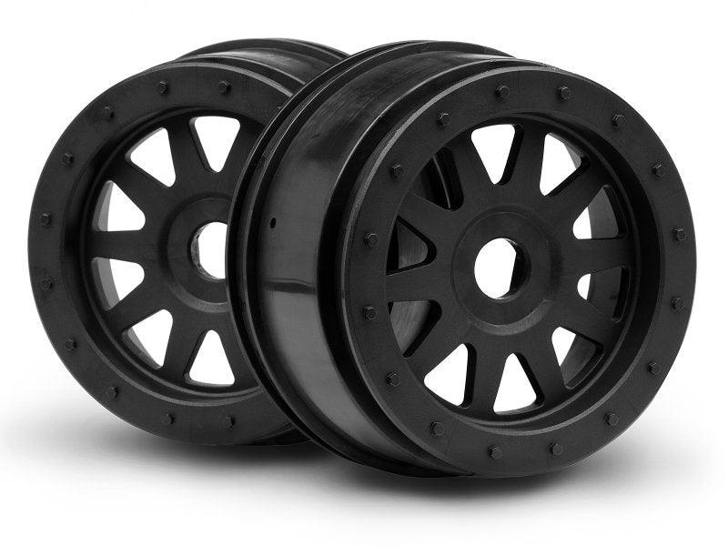 HPI 106896 TR-10 Glue-Lock Wheel Black (120x60mm/2pcs) Glue-Lock Tires Super - PowerHobby