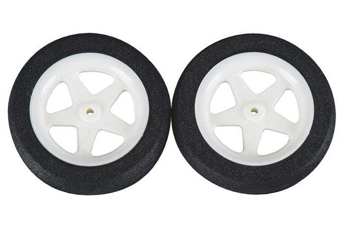 Dubro 186MS Micro Sport Airplane Wheels 1.86" (2) pre-mounted foam / 5-spoke - PowerHobby