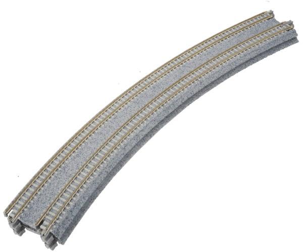 Kato 20-181 N Concrete Tie Double Super elevated Curve 45 Degree Unitrack (2) - PowerHobby