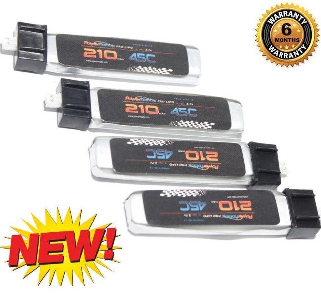 PowerHobby 1S 3.7V 210Mah 45C Lipo Battery 4 Pack - PowerHobby