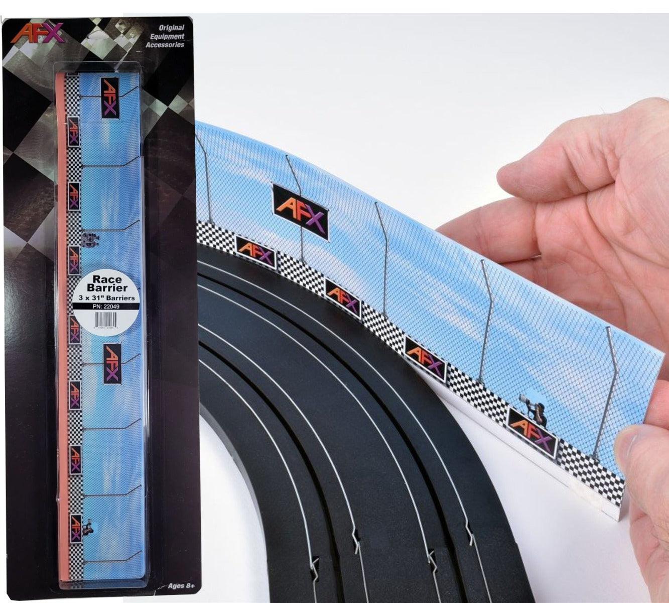 AFX Racing 22049 Race Barrier 3 Piece 31" Sections HO Slot Car Track Accessories - PowerHobby