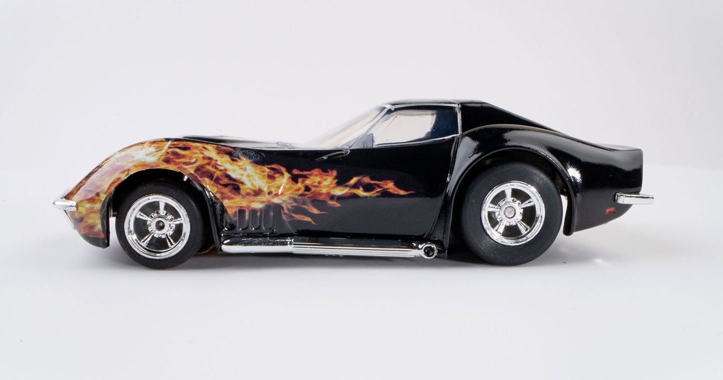 AFX 22051 1968 Chevy Corvette L88 427 Black Flame Mega G+ HO Slot Car AFX22051 - PowerHobby