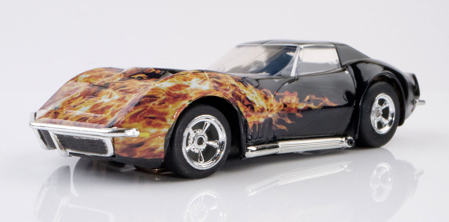 AFX 22051 1968 Chevy Corvette L88 427 Black Flame Mega G+ HO Slot Car AFX22051 - PowerHobby