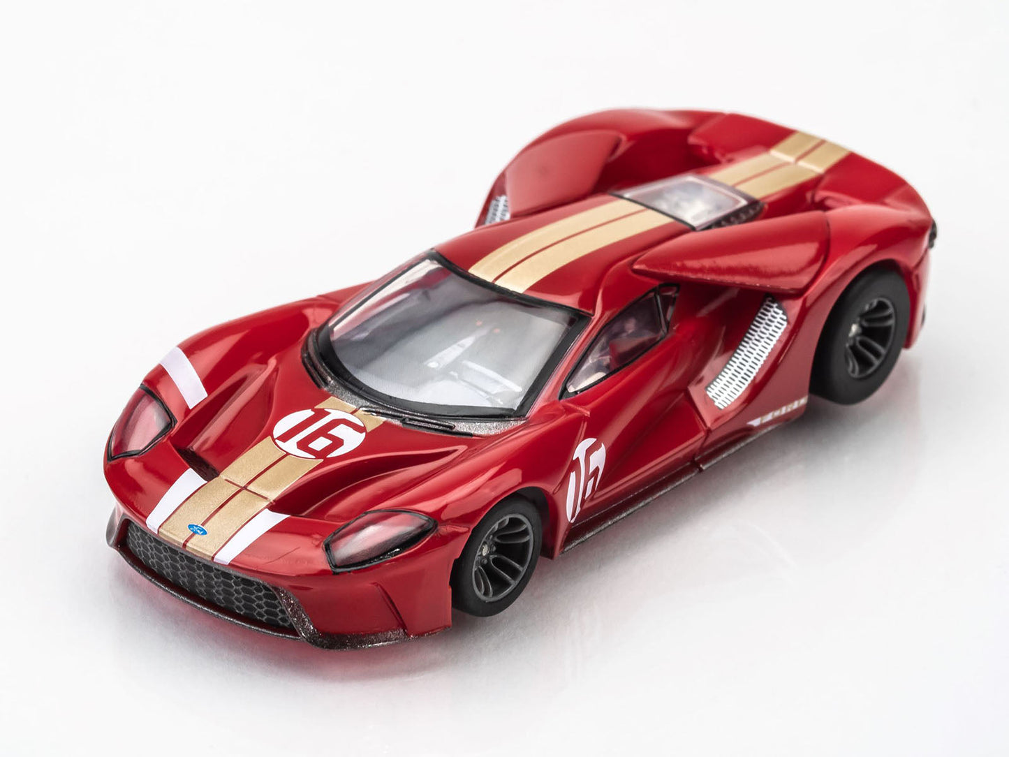 AFX 22067 Ford GT Heritage #16 Red Mega G+ MG+ HO scale slot Car MegaG Plus - PowerHobby