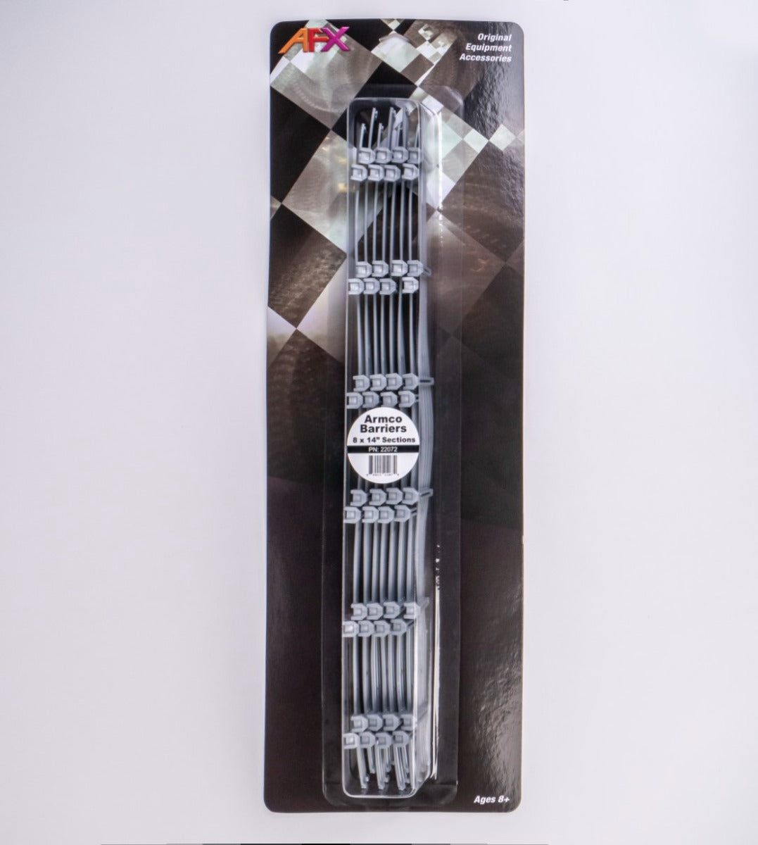 AFX 22072 Armco Barriers 14" Sections 8pcs HO Slot Car Track Accessories - PowerHobby