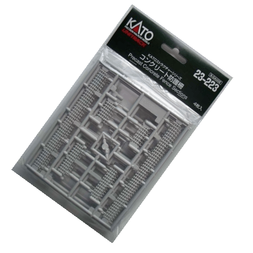 Kato 23-223 N Scale Precast Concrete Fence Sections UniTrack - PowerHobby