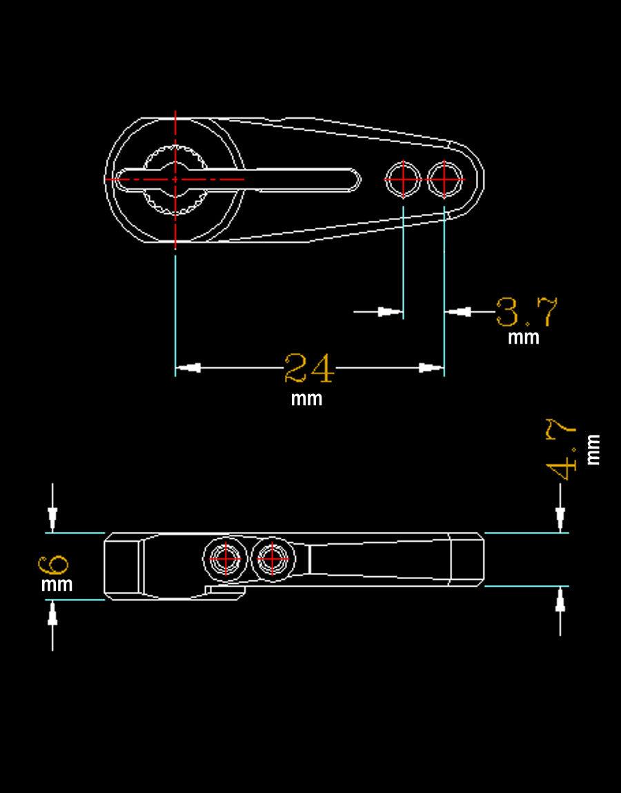 Powerhobby 25T Aluminum Clamping Servo Horn GunMetal - PowerHobby