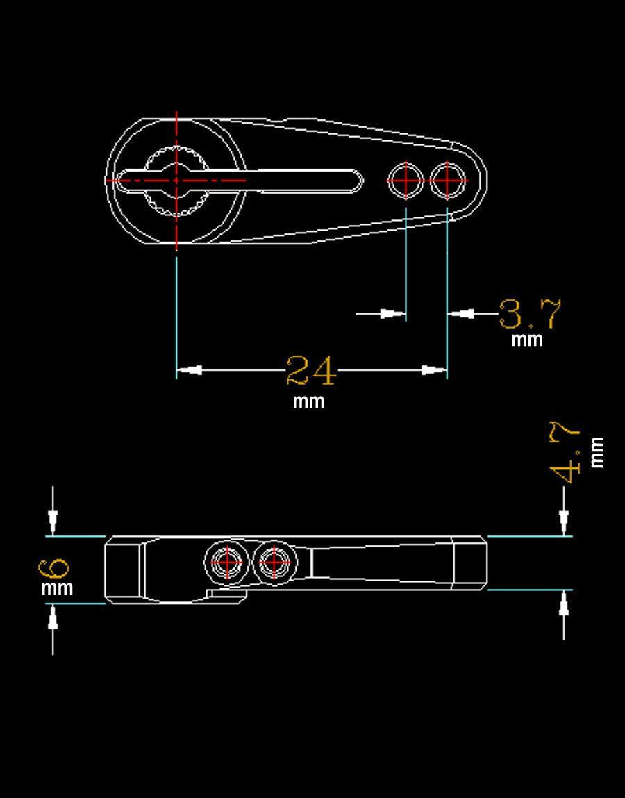 Powerhobby 25T Aluminum Clamping Servo Horn Red - PowerHobby