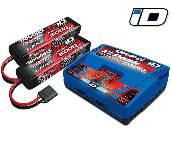 Traxxas 2990 11.1V 3S Battery (2) / EZ-Peak 100W Dual Charger Completer Pack - PowerHobby