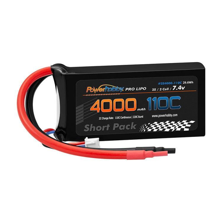 Powerhobby 2S 7.4V 4000mah 110C-220C Short Drag Racing Lipo Battery - PowerHobby