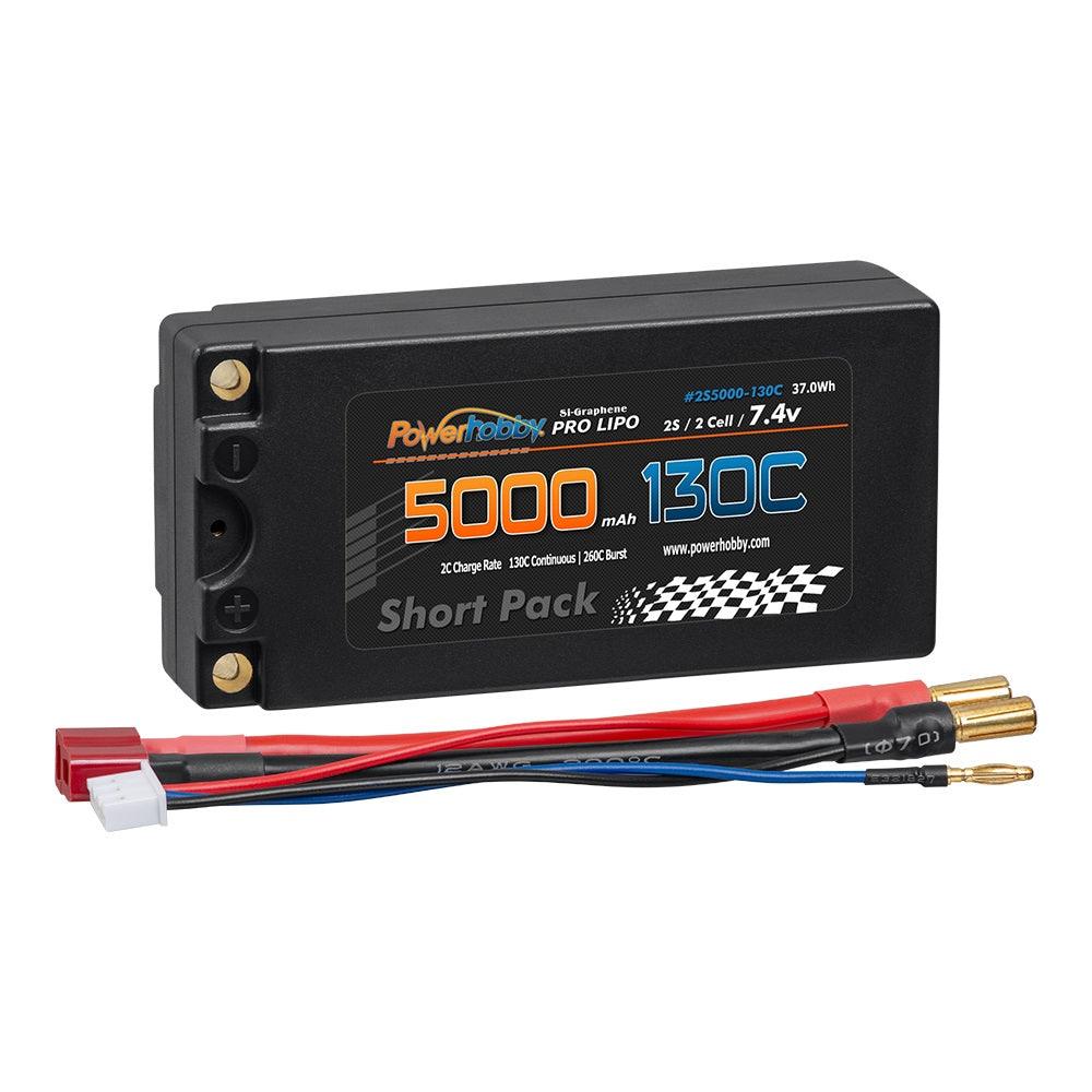 Powerhobby 2S 7.4V 5000mah 130C Graphene Shorty Lipo Battery 5MM - PowerHobby