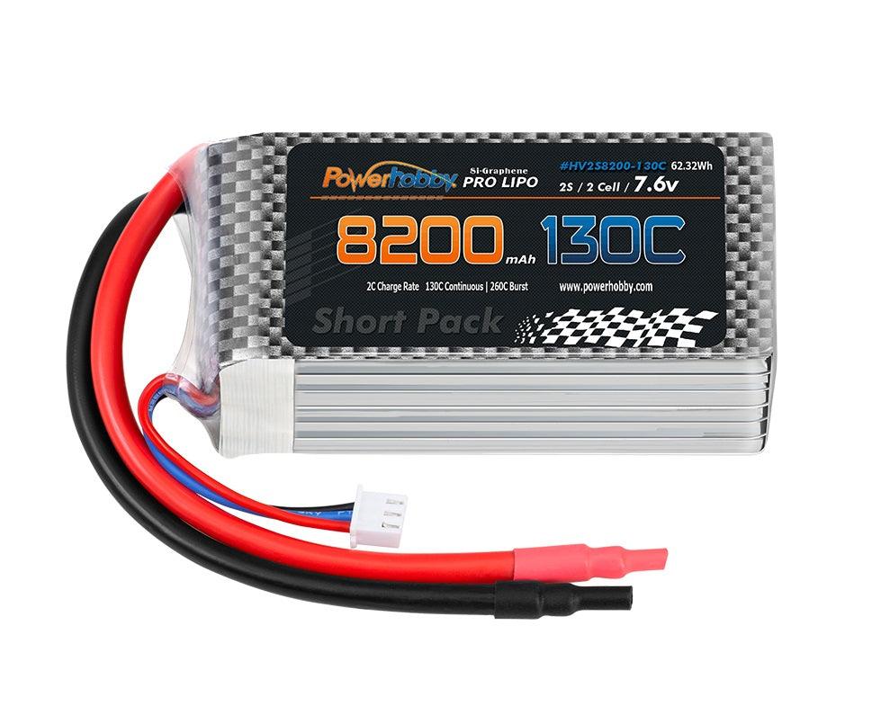 Powerhobby 2S 7.6V GRAPHENE + HV 8200mah 130C Short Drag Racing Lipo Battery - PowerHobby