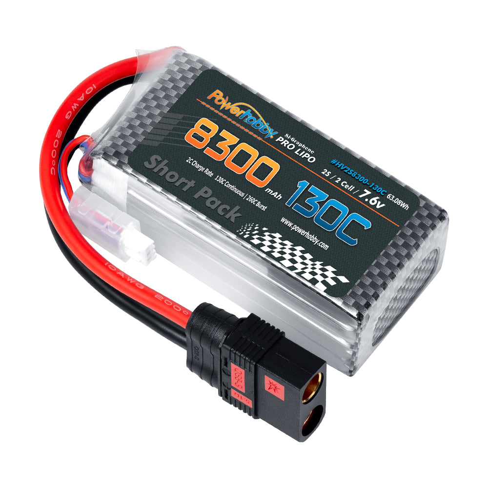 Powerhobby 2S 7.6V GRAPHENE + HV 8300mah 130C Short Drag Racing Lipo Battery QS8 - PowerHobby