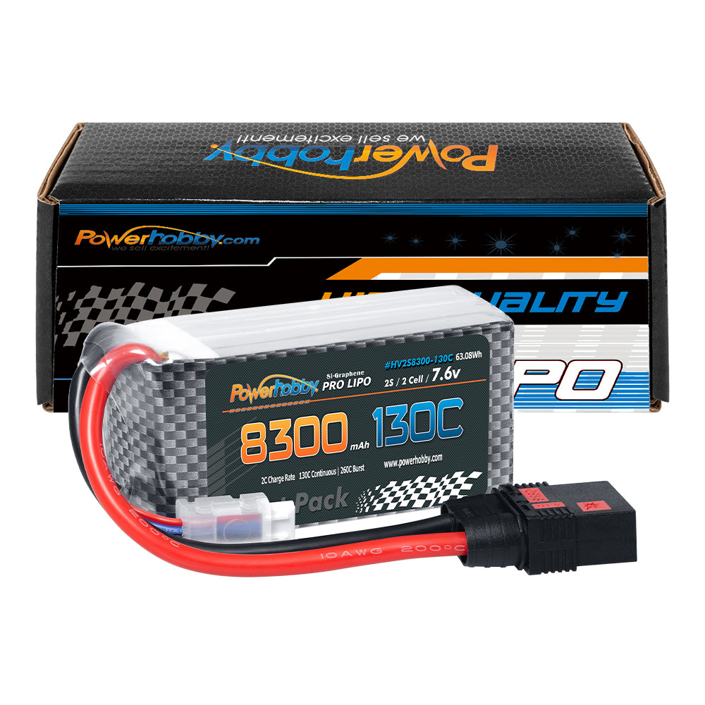 Powerhobby 2S 7.6V GRAPHENE + HV 8300mah 130C Short Drag Racing Lipo Battery QS8 - PowerHobby
