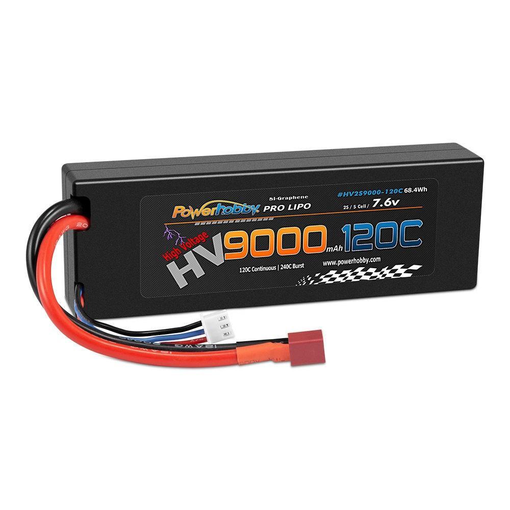 Powerhobby 2S 7.6V HV + Graphene 9000MAh 120c Lipo Battery w Deans Plug - PowerHobby