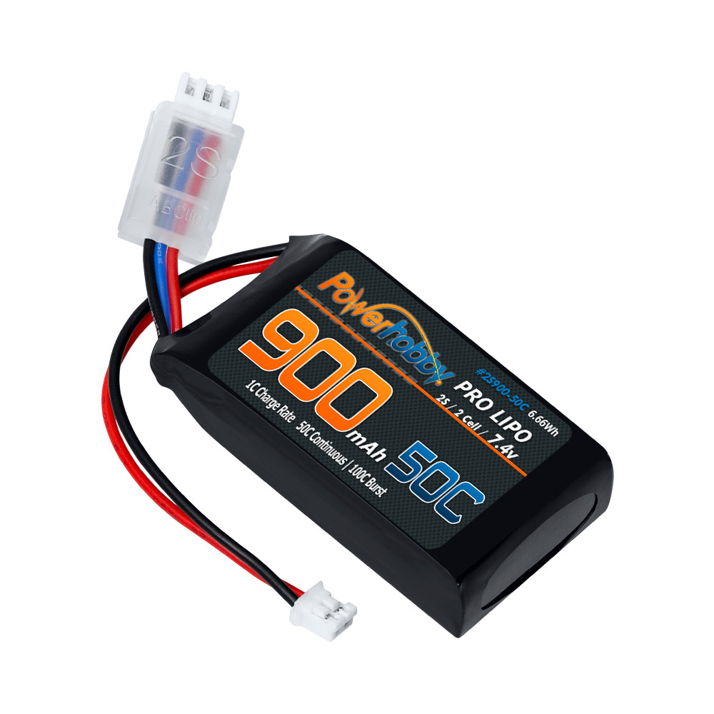 Powerhobby 2s 900mah 50C UPGRADE Lipo Battery : Axial SCX24 - PowerHobby