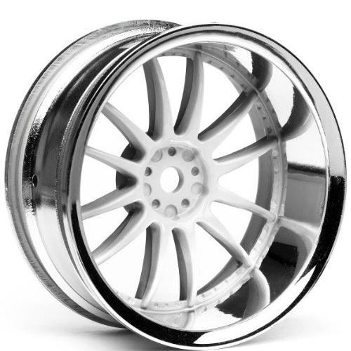 HPI Racing 3285 Work XSA 02C Whl 26mm Chrome/White 9mm Offset(2) Sprint 2 / Nitro Rs 4 - PowerHobby