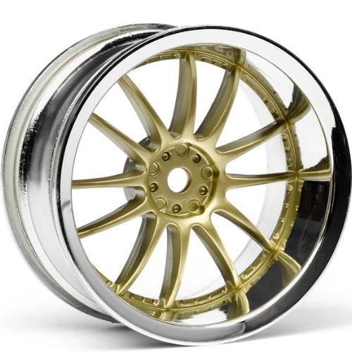 HPI 3298 Work XSA O2C Wheel 26mm Chrome/Gold 6mm Offset(2) NItro 3 / Nitro RS4 3 - PowerHobby