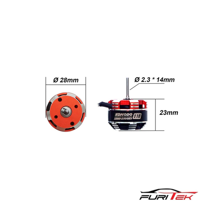 FURITEK FUR-2345 KOMODO 2208 2500KV BRUSHLESS MOTOR FOR AXIAL UTB18 CAPRA - PowerHobby