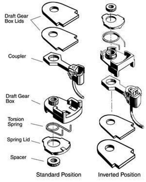Kadee #31 HO Scale Coupler Long (25/64") Underset Shank (Two pair) - PowerHobby